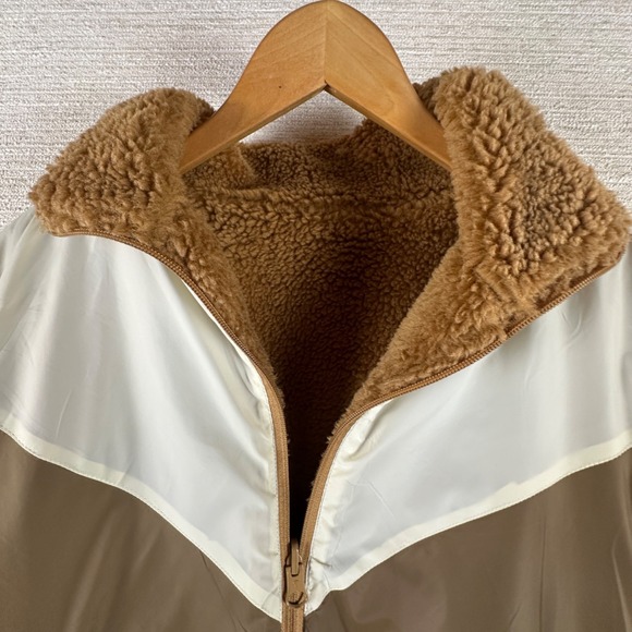 Zyia Med Reversible Camel Sierra Fleece Lined Jacket Retro 80's 90's Active Warm - Picture 2 of 14